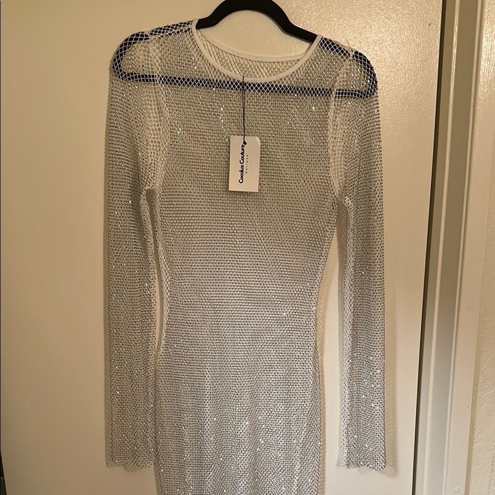 Cocolux Couture Melrose Silver Mesh Dress